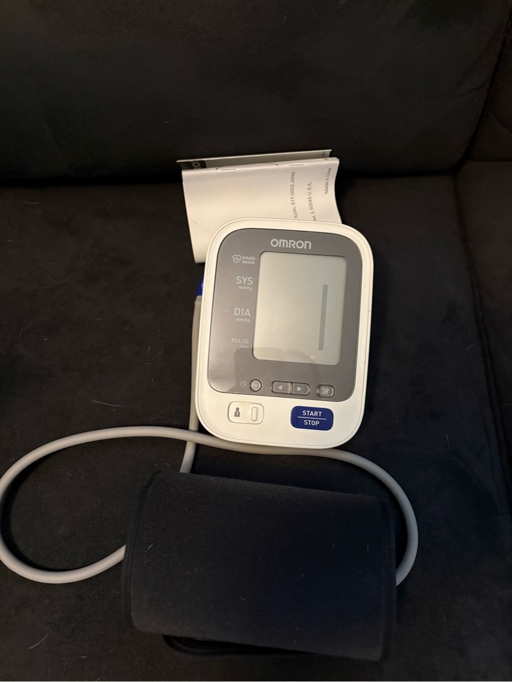 OMRON White and Blue Upper Arm Blood Pressure Monitor with Cuff